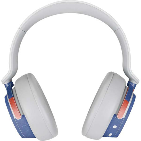Haitian Flag Distressed Surface Headphones Skin